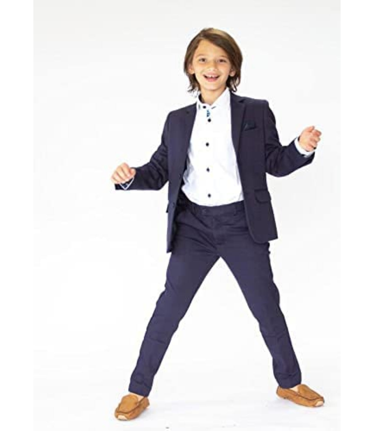 Leo & Zachary Boys 2-7 Mini Zag Stitch Dress Shirt