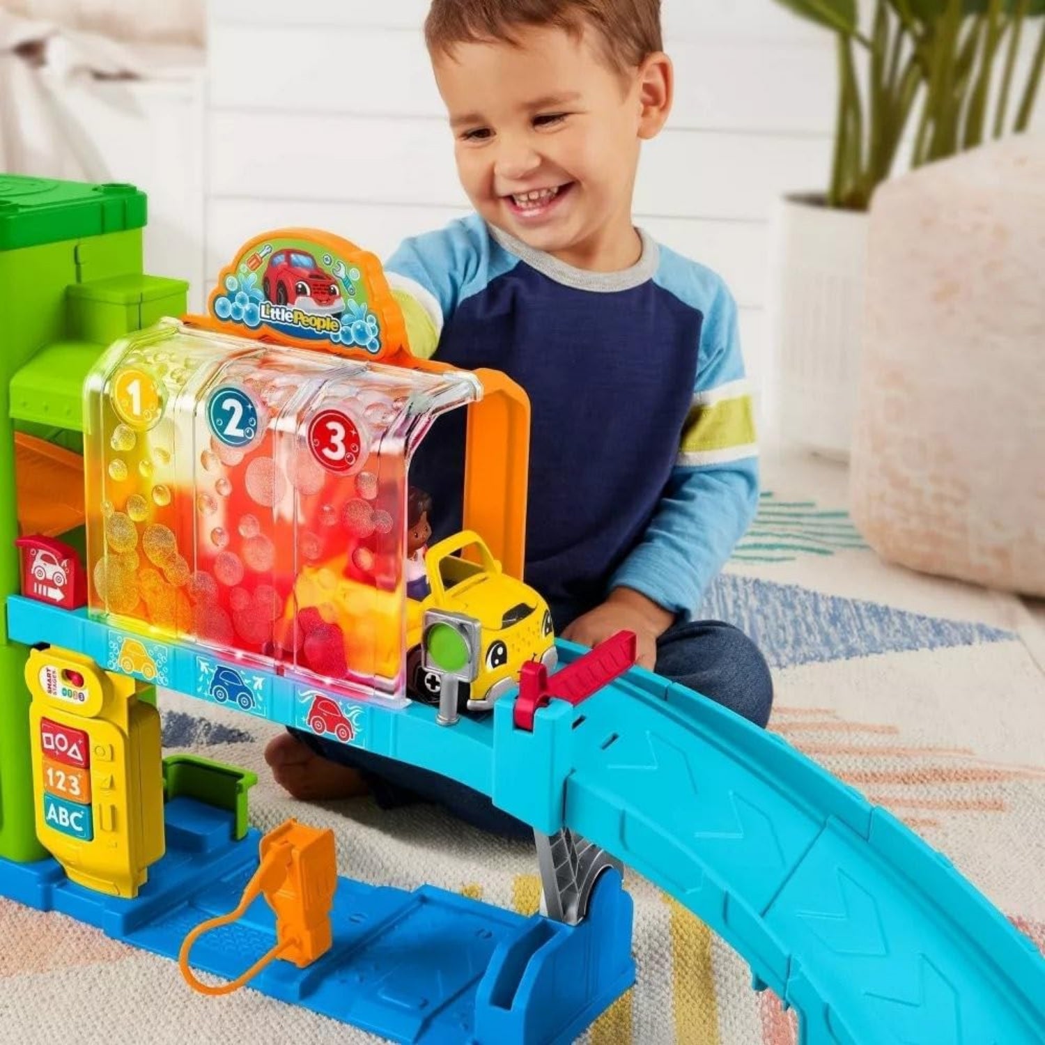 Fisher Price Little People Toddler Playset With Figures & Toy Car, Light-Up Learning Garage