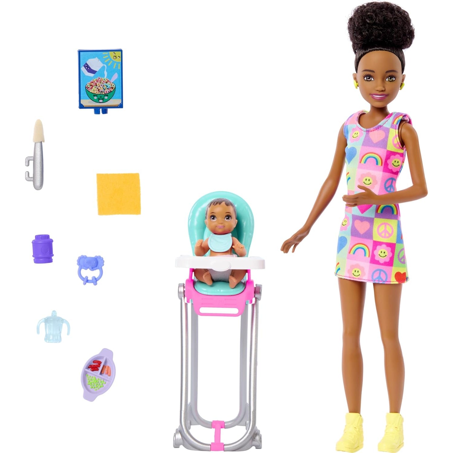 Mattel Barbie Skipper Doll & Playset with Accessories, Babysitting Set Themed to Mealtime