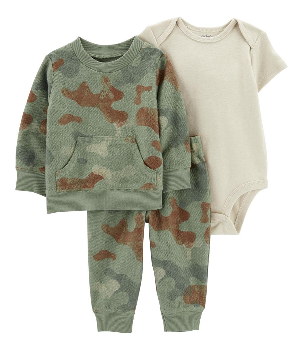 Carters Boys 0-24 Months 3-Piece Camo Pullover Set