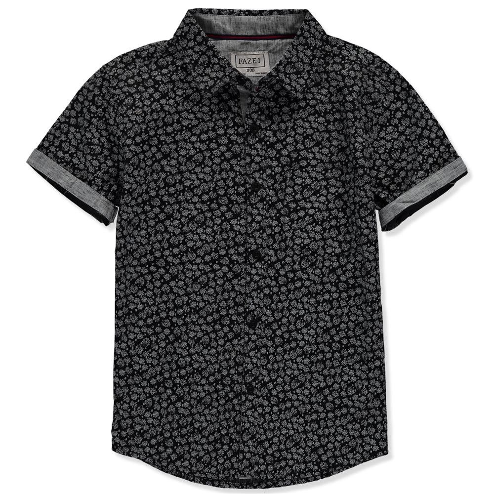 FAZE 1 Boys 8-20 Short Sleeve Printed Woven Button Down Shirt