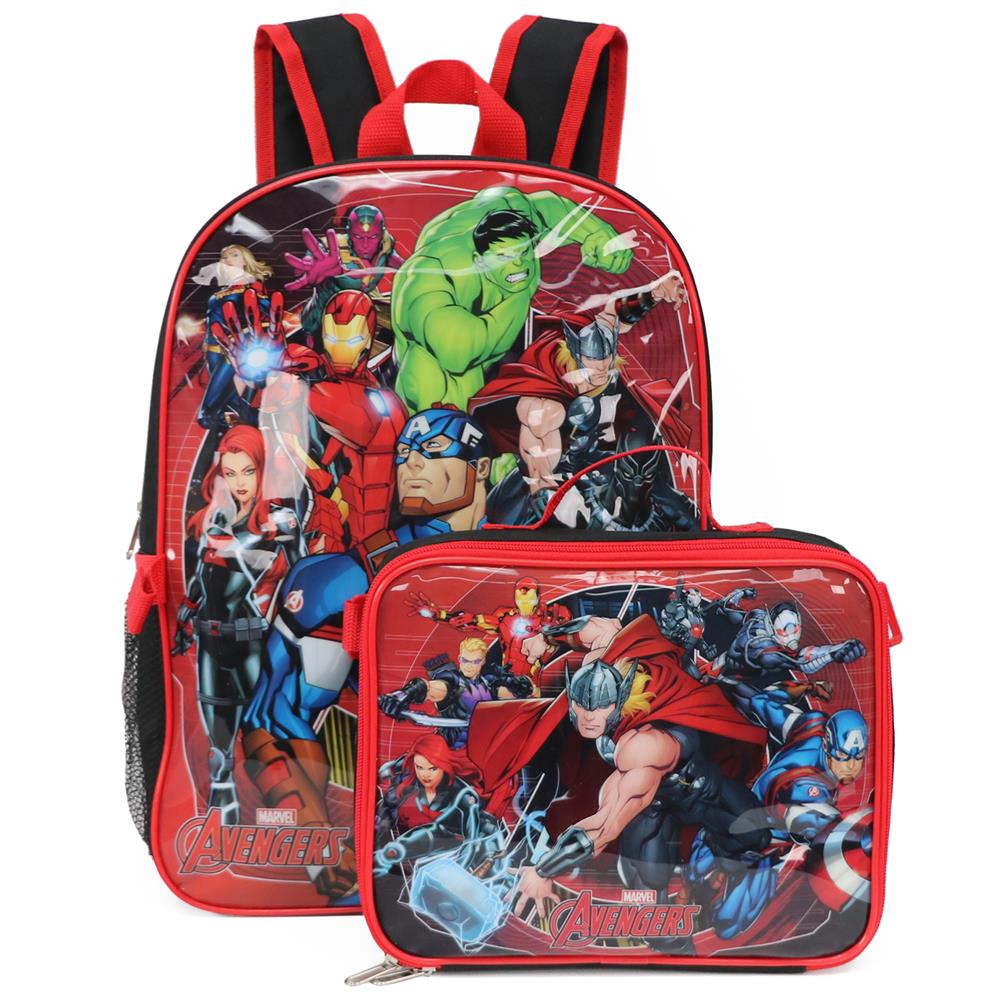 Marvel 16'' Full Size Avengers Backpack with Detachable Lunch Box