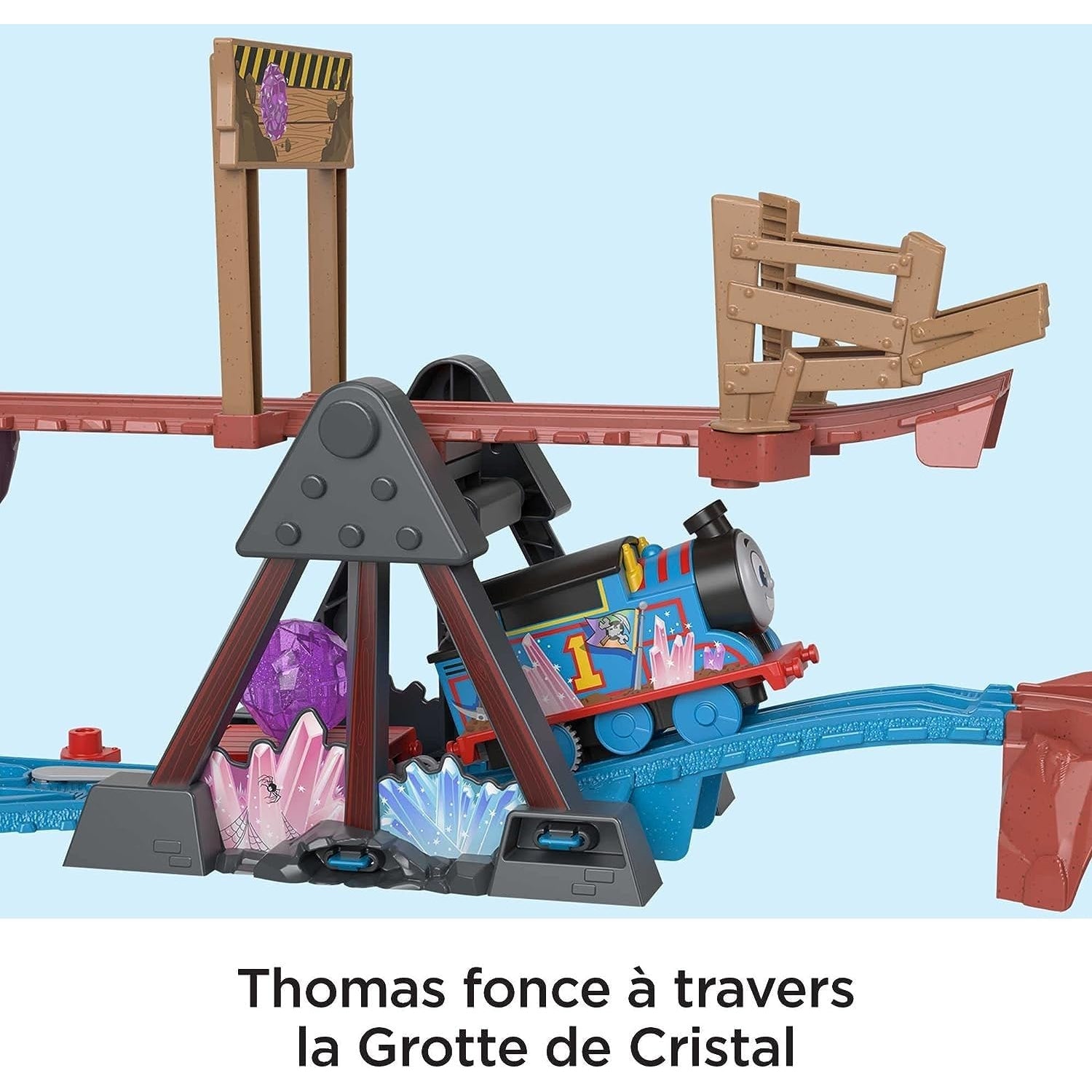 Fisher Price Thomas & Friends Crystal Caves Adventure Set With Motorized Thomas Train & 8 Ft Of Track