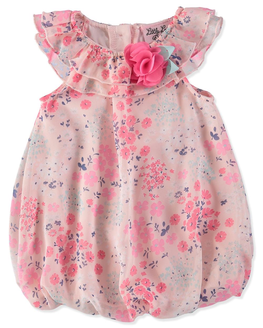 Little Lass Girls 0-6 Months Floral Chiffon Bubble