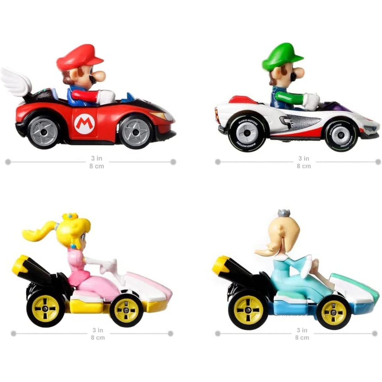 Mattel Hot Wheels Mario Kart Vehicle 4-Pack, Set of 4 Fan-Favorite Characters