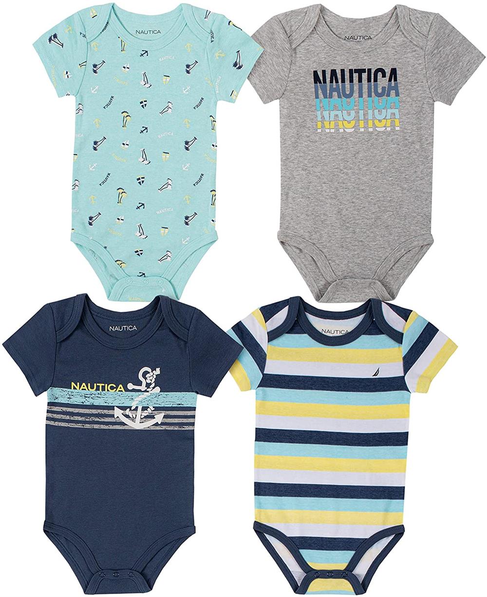 Nautica Anchor 4 Piece S/S Snap Bodysuit