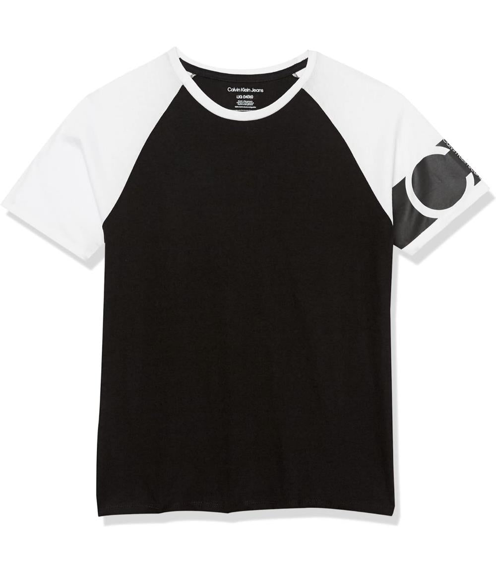 Calvin Klein Boys 8-20 Ringer Sleeve Logo T-Shirt