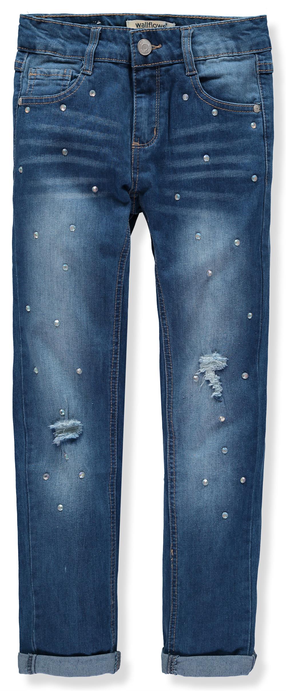 WallFlower Girls 7-16 Rhinestone Ripped Jean