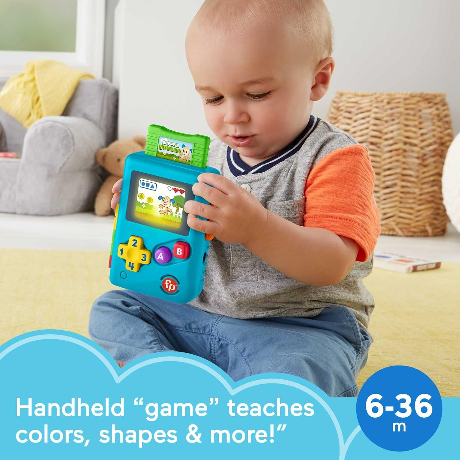 Fisher Price Laugh & Learn Lil’ Gamer Pretend Video Game Learning Toy For infants & Toddlers