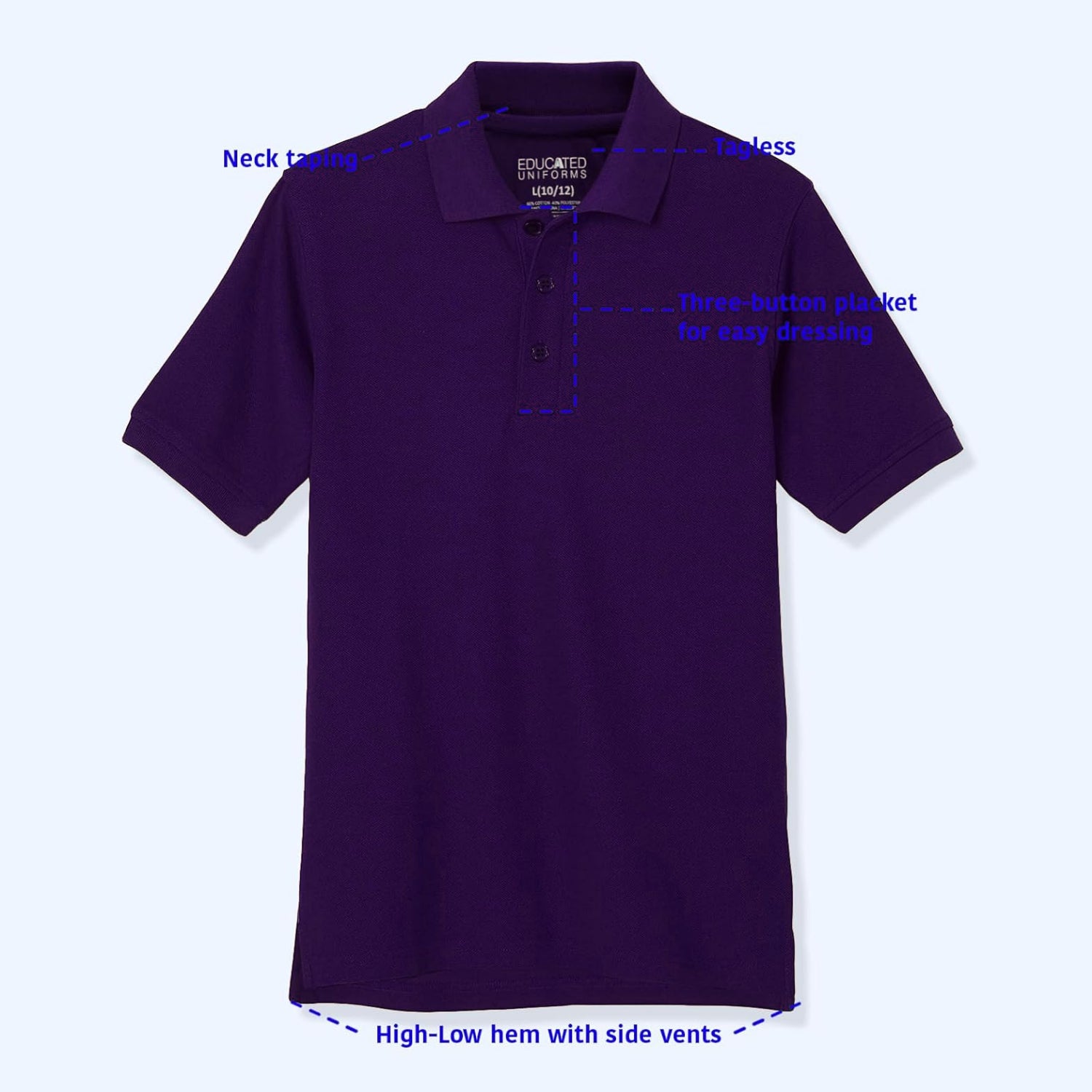 Educated Uniforms Boys 2T-4T Short Sleeve Pique Polo Shirt