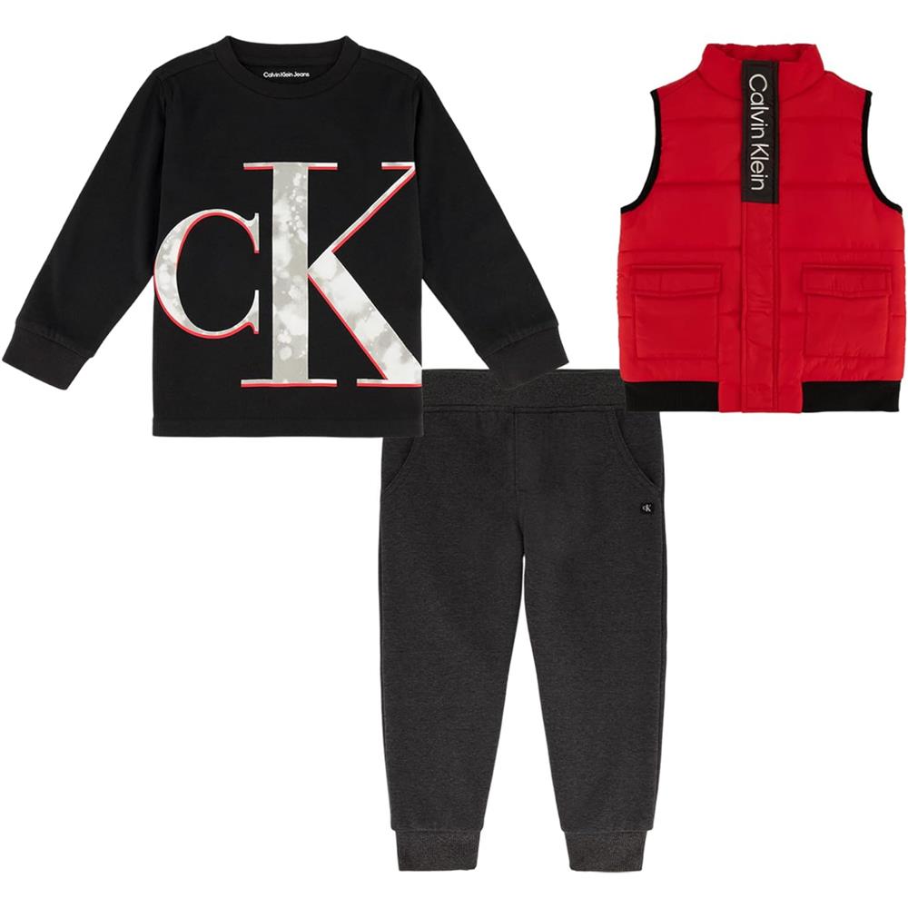 Calvin Klein Boys 12-24 Months 3-Piece Vest, Shirt and Pant Set