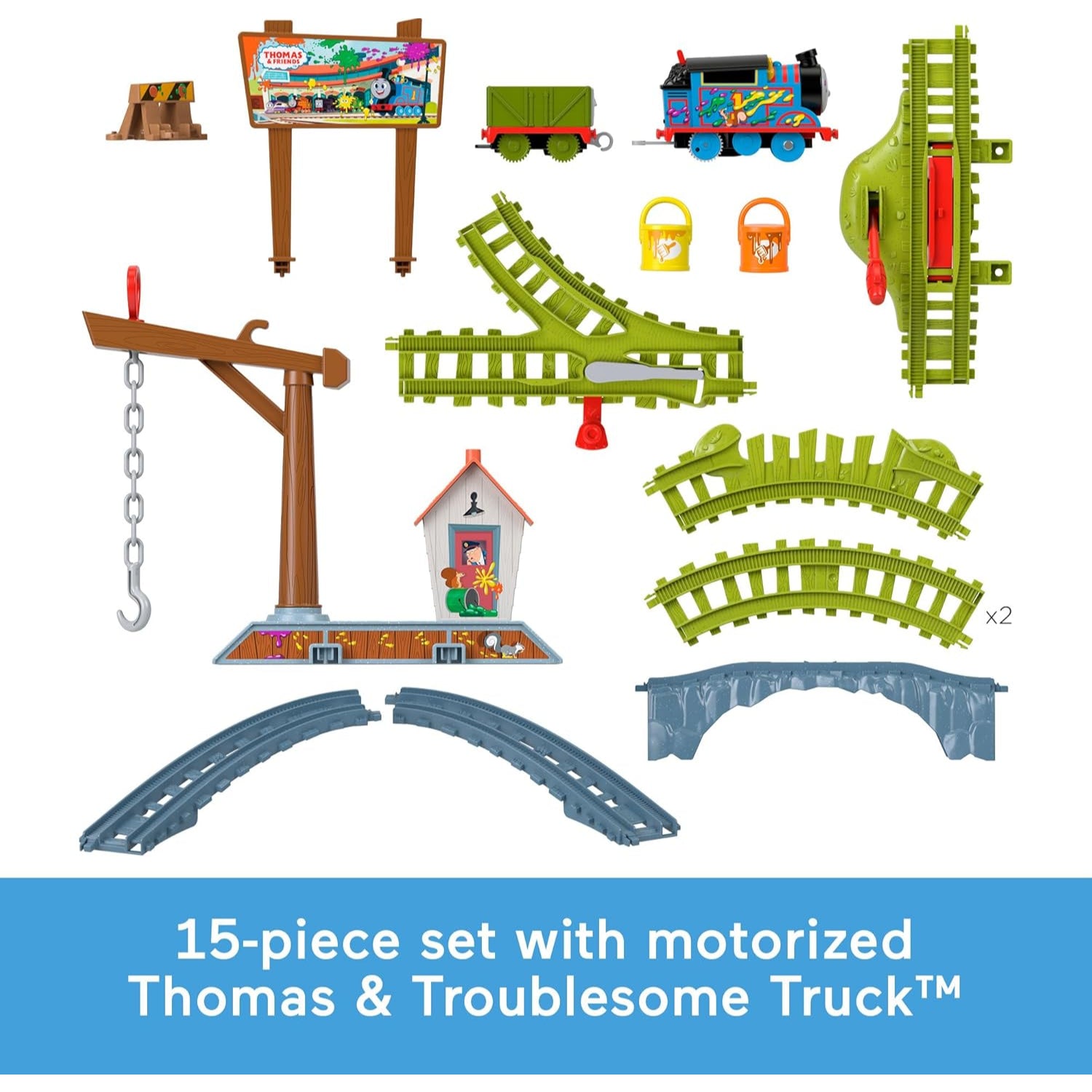 Fisher Price Thomas & Friends Paint Delivery Motorized Train And Track Set For Preschool Kids