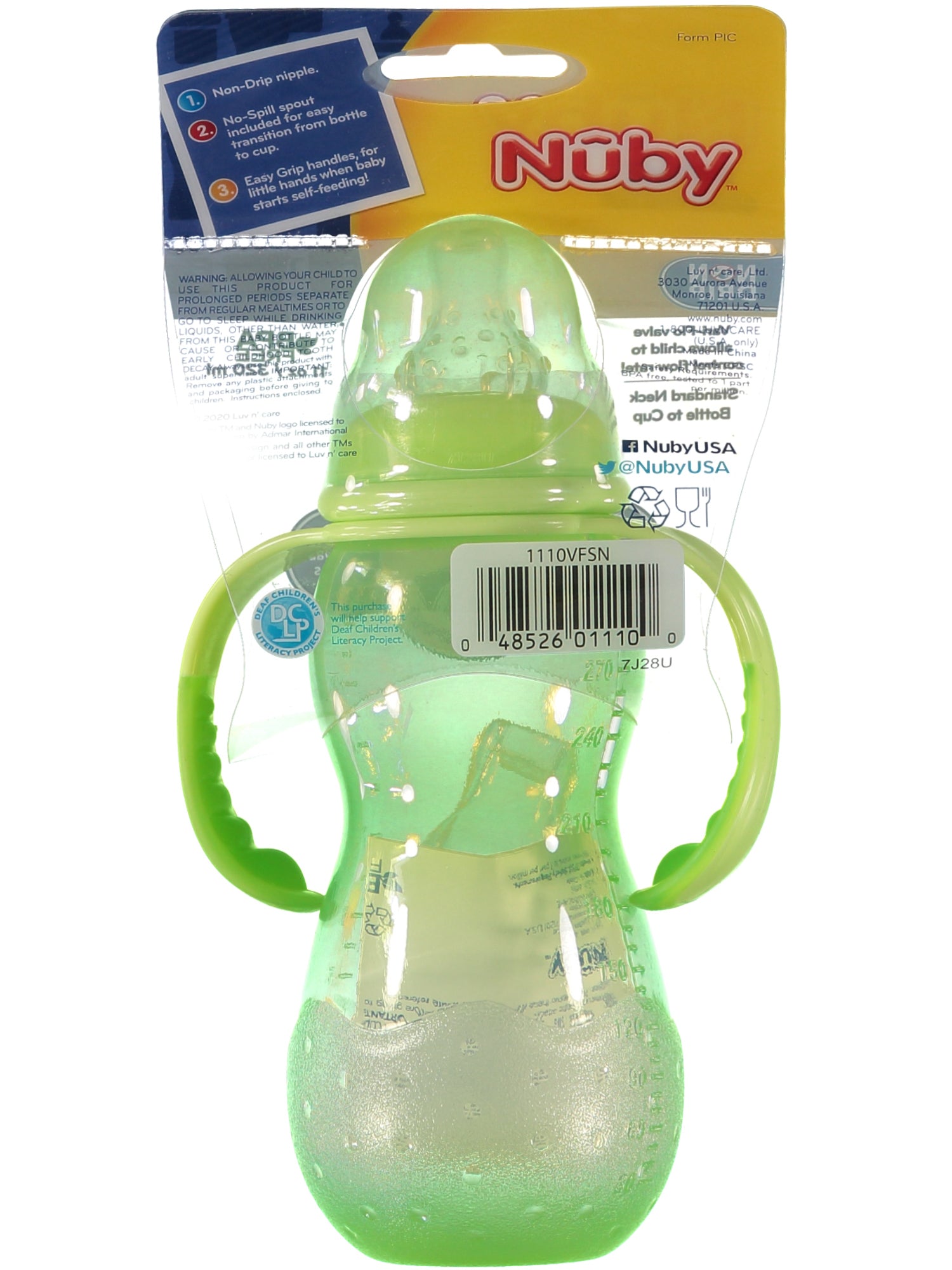 Nuby Non-Drip 3-Stage Grow Nurser, 11 oz