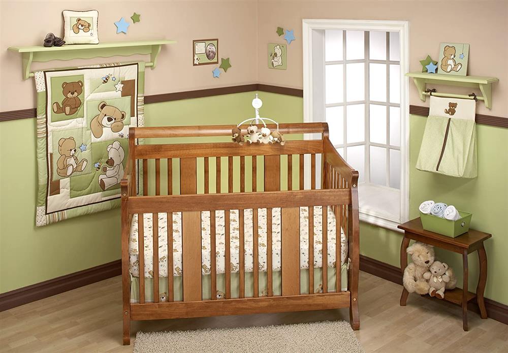 NoJo Dreamland Teddy 10 Piece Crib Bedding Set