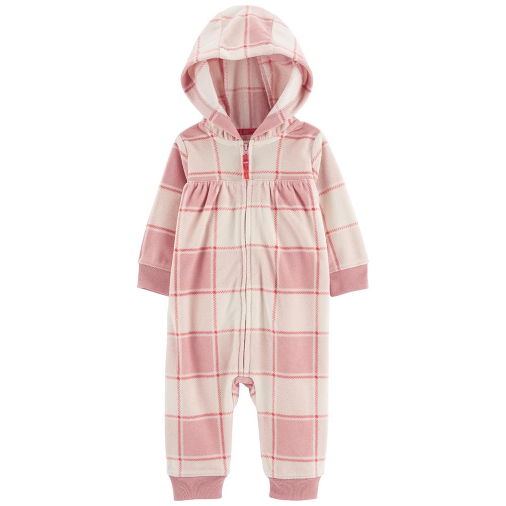 Carters Baby Plaid Hooded Fleece Jumpsuit