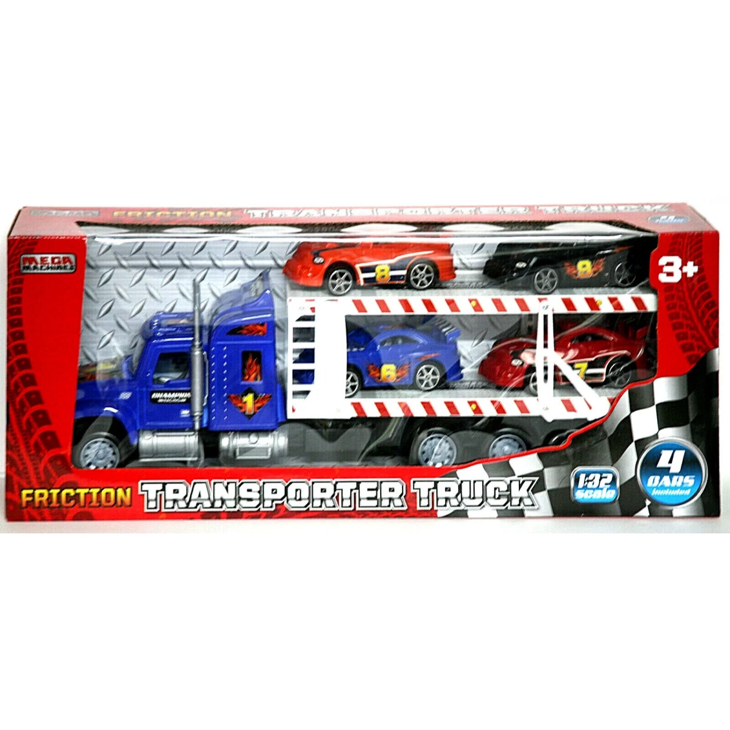 Mega Machines 1:32 Friction Powered Mega Transporter Truck - Colors May Vary