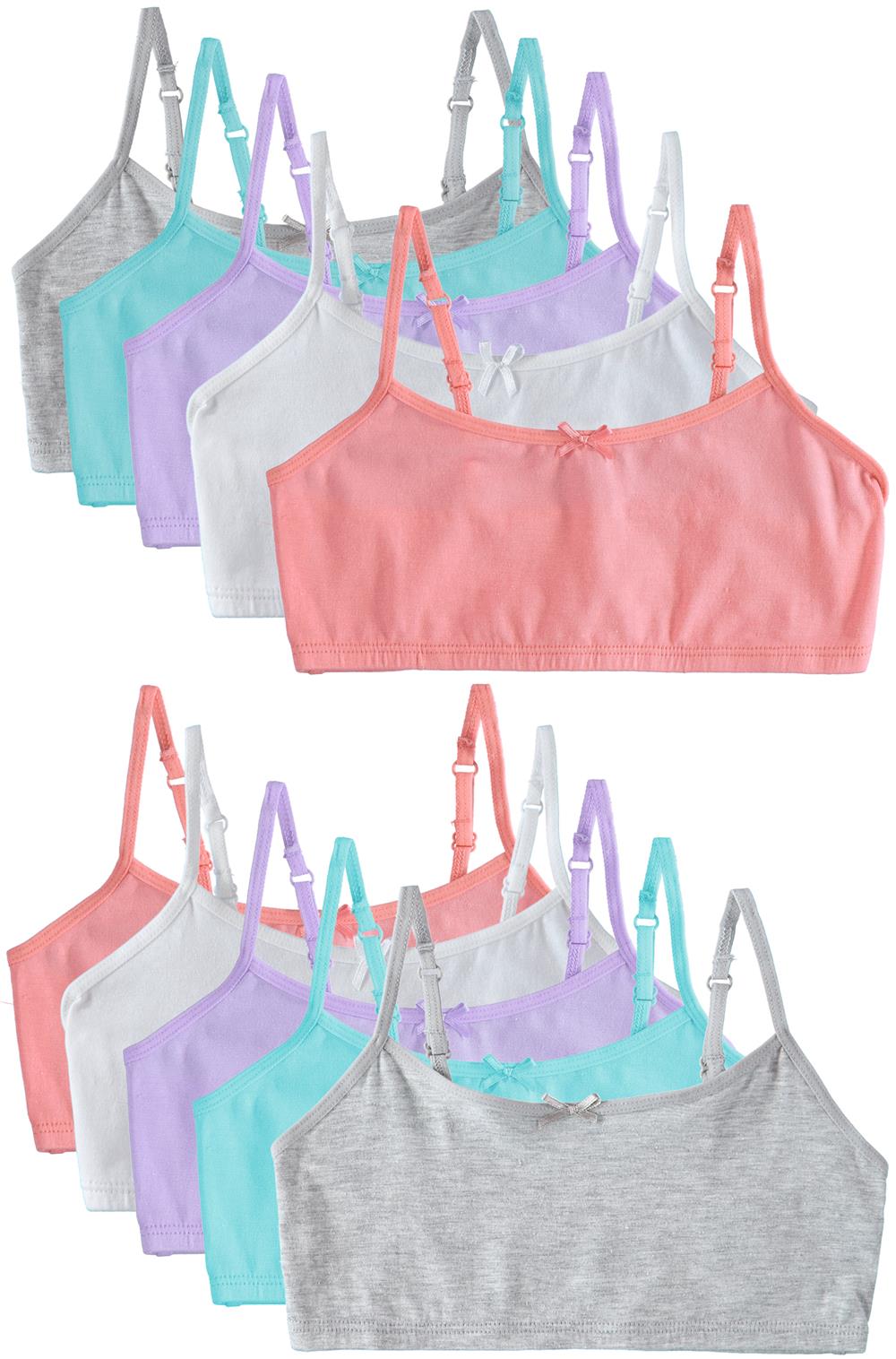 Cyndeelee Girls 7-14 Cotton 10-Pack Bra