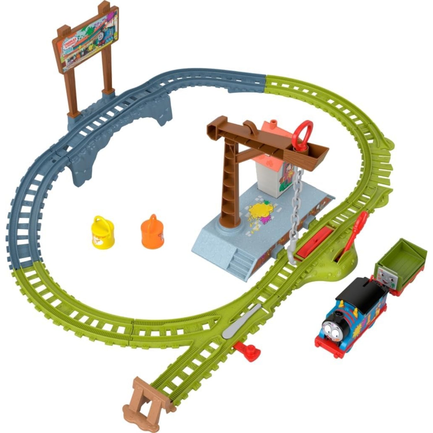 Fisher Price Thomas & Friends Paint Delivery Motorized Train And Track Set For Preschool Kids