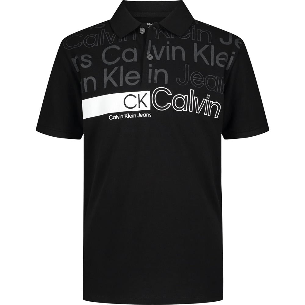 Calvin Klein Boys 8-20 Short Sleeve Pique Graphic Polo