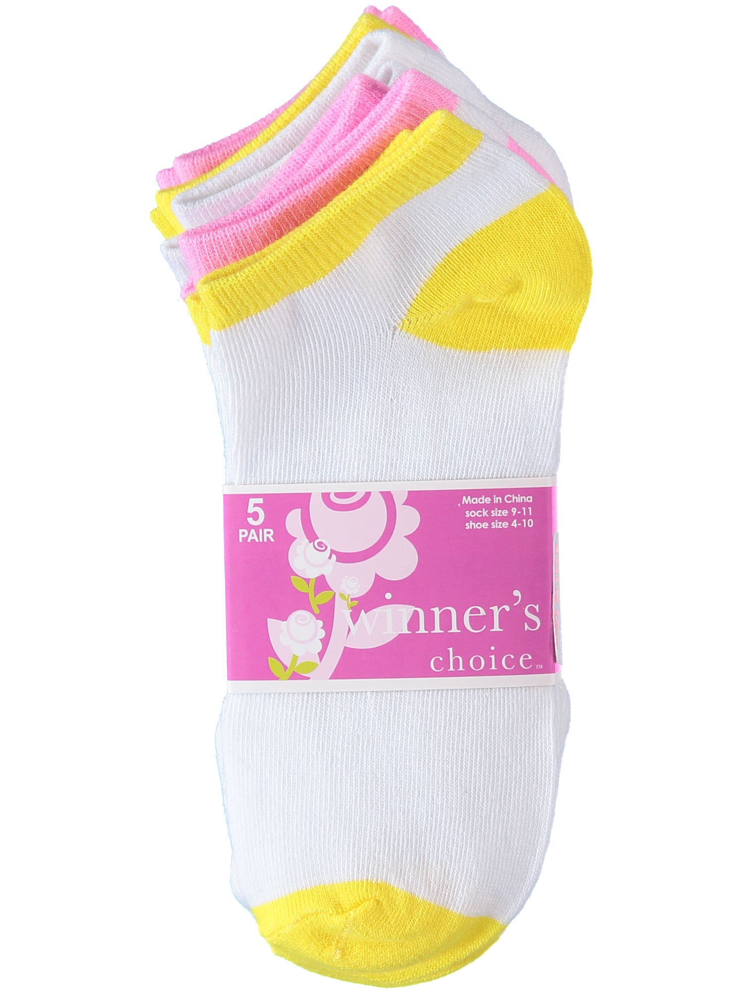 Winners Choice 5 Pack Girls Athletic Fashion Low Cut Socks - Colors May Vary