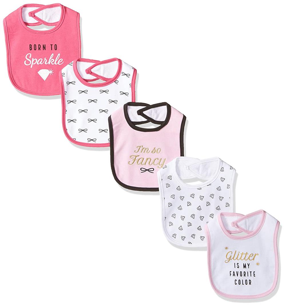 Hudson Baby Baby Cotton Bibs, Sparkle