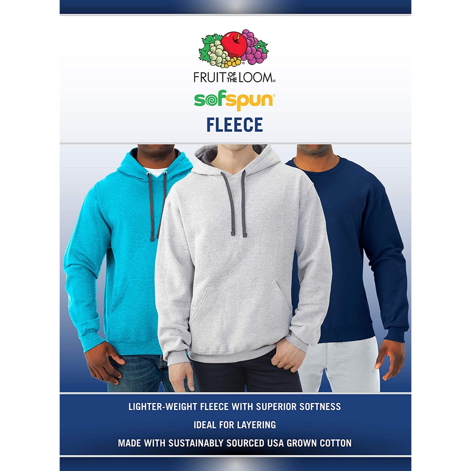 Fruit of The Loom Mens Crewneck Sofspun Fleece Sweatshirt