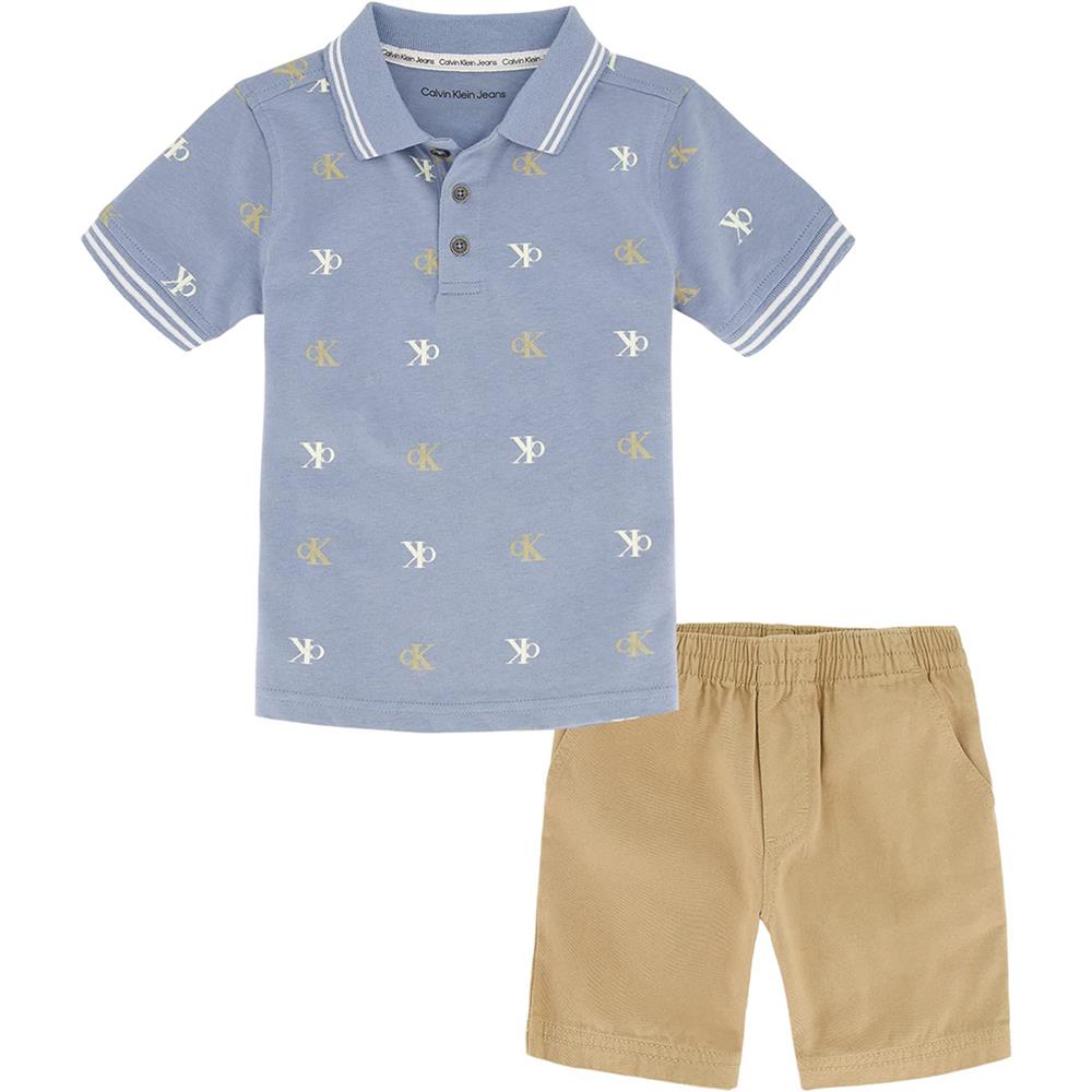 Calvin Klein Boys 2T-4T Polo Short Set