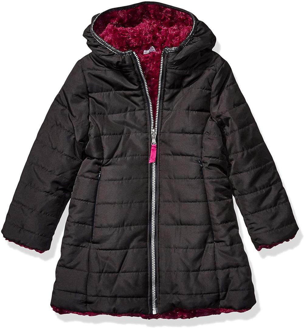 Jessica Simpson Reversible Quilt Faux Fur Puffer Jacket