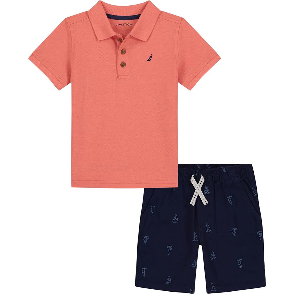 Nautica Boys 4-7 Polo Short Set