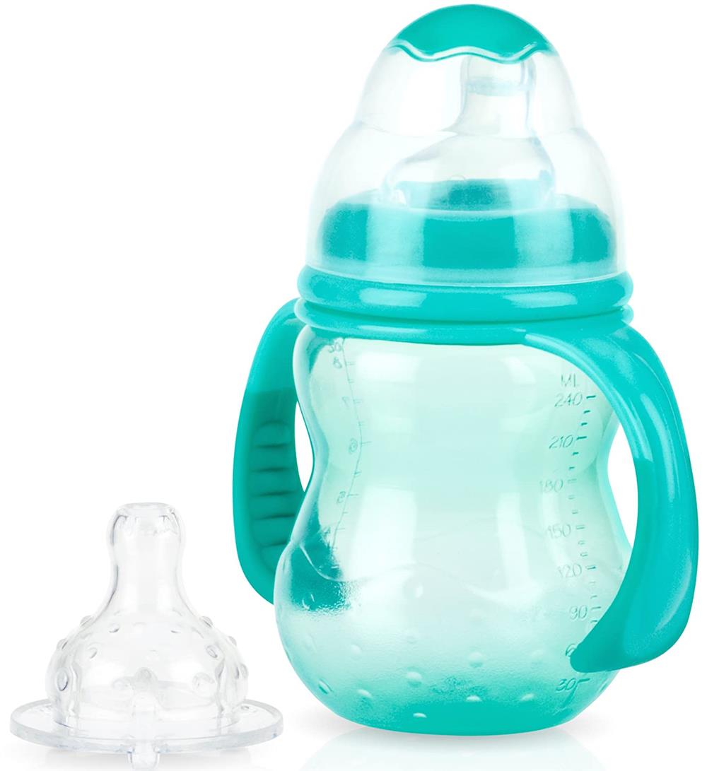 Nuby 3 Stage Wide Neck Grow With Me Nurser, 8 oz