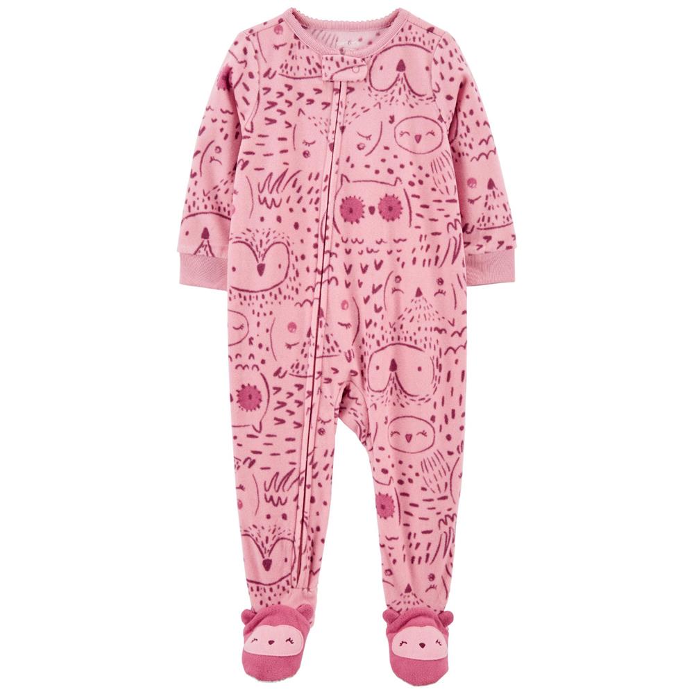 Carter's Girls 2T-4T Owl Fleece Footie Pajamas