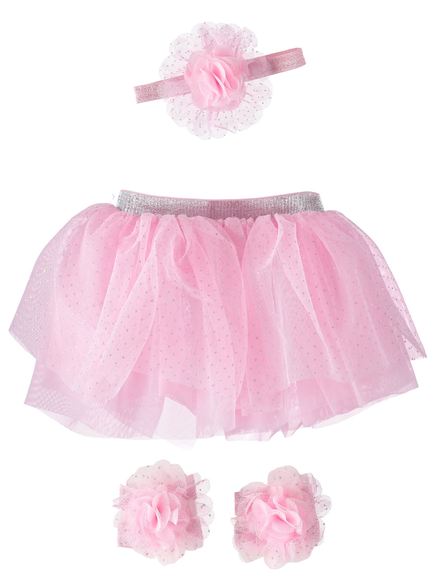 Little Cuties Girls NB Tutu, Headwrap & Footwraps Set