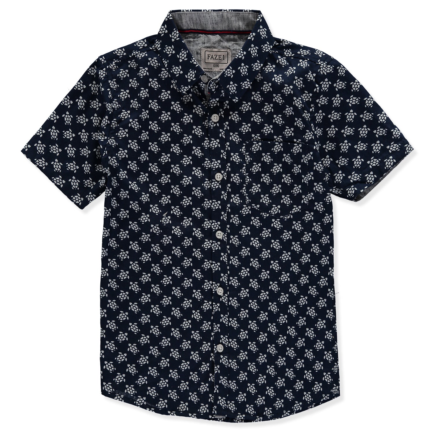 FAZE 1 Boys 8-20 Short Sleeve Printed Woven Button Down Shirt