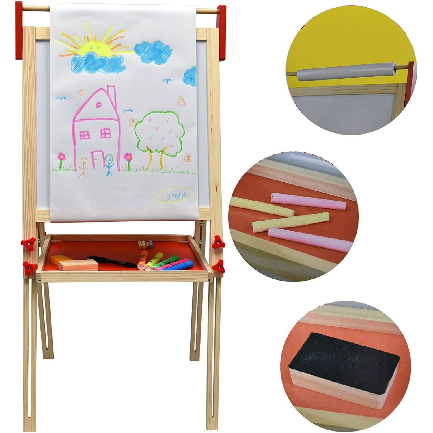 Create N Grow Adjustable Stand Large Double Sided Wooden Board Easel