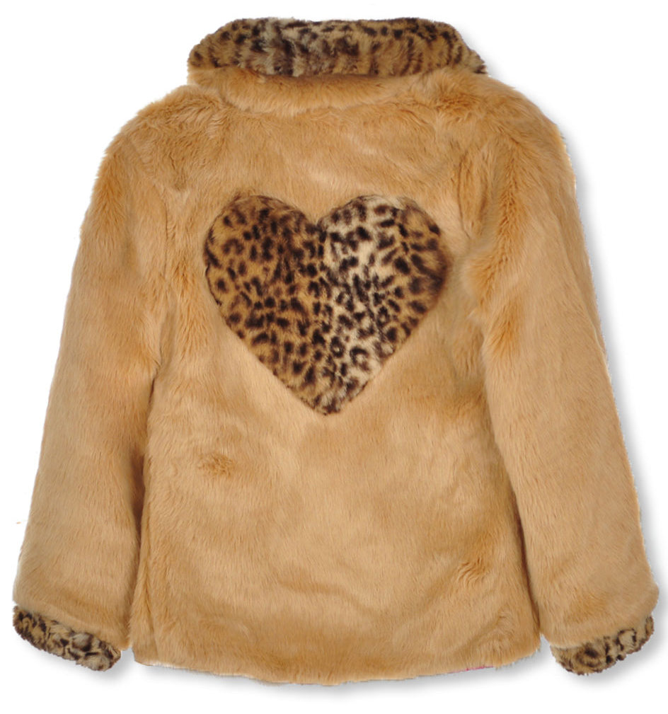 Jessica Simpson Girls 7-16 Leopard Trim Reversible Jacket