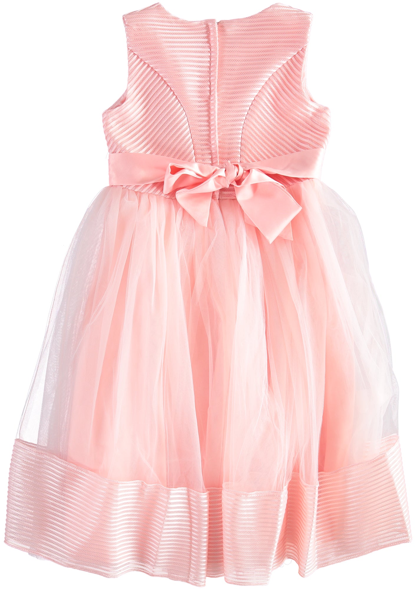 Pink Butterfly Girls 7-16 Pearl Mesh Border Dress