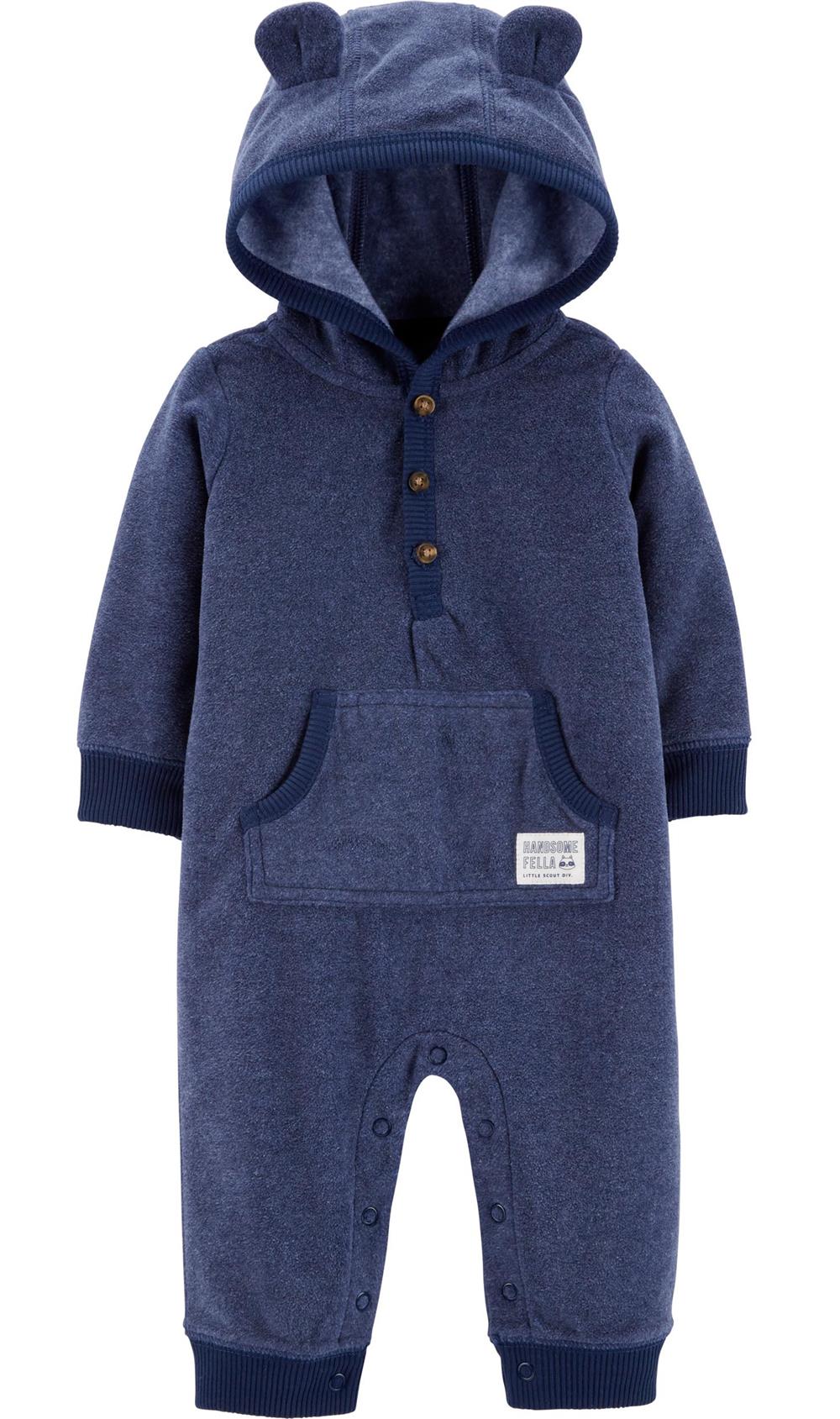 Carters Boys 0-24 Months Bear Hood Jumpsuit