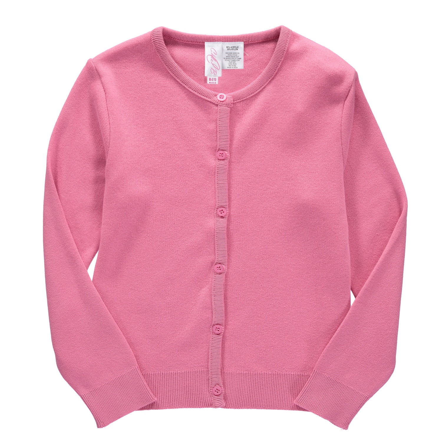 Cyndeelee Girls 2-16 Long Sleeve Soft Knit Cotton Cardigan