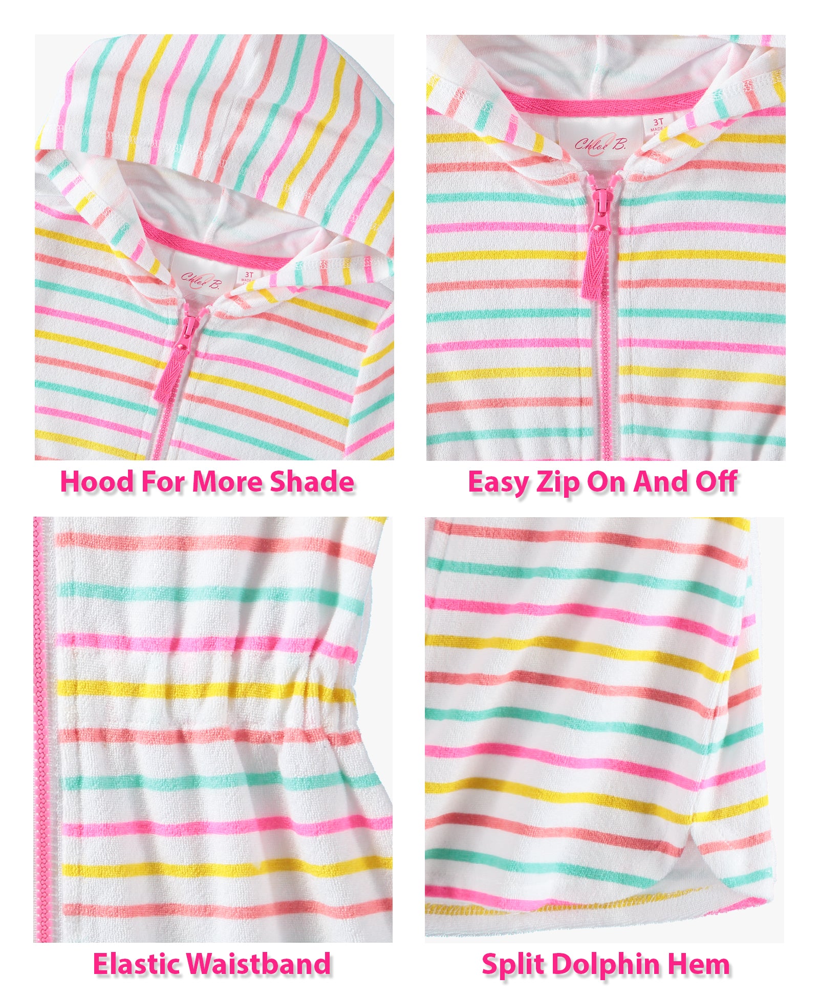 Cyndeelee Girls 4-6X Terry Swimsuit Coverup