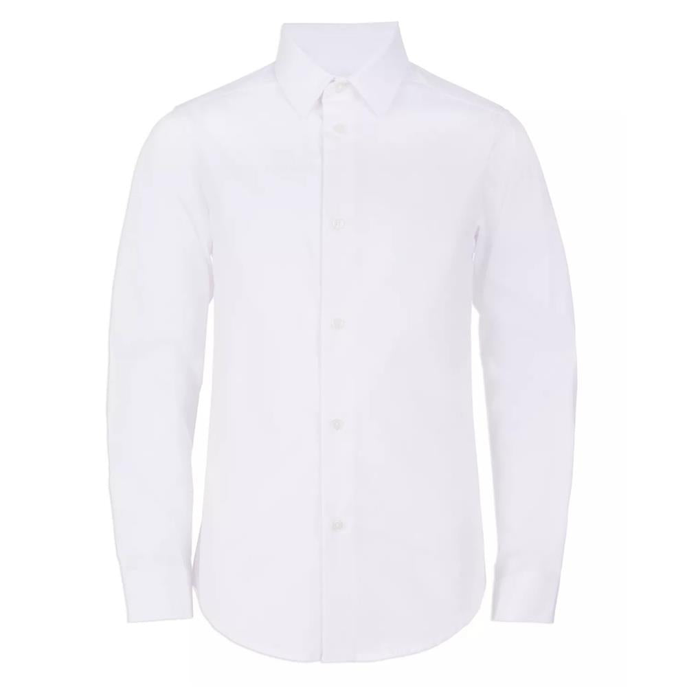 Calvin Klein Boys Slim Fit Solid Stretch Poplin Shirt