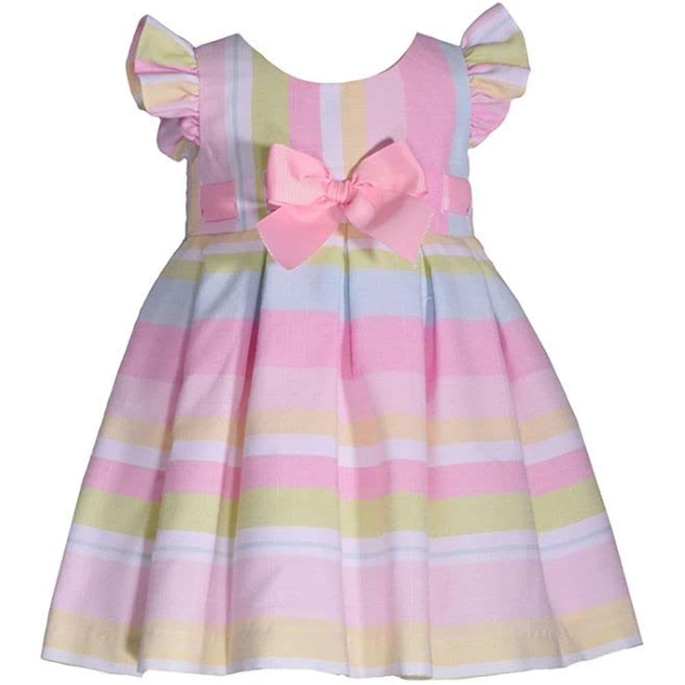 Bonnie Baby Girls 12-24 Months Sleeveless Bow Stripe Dress