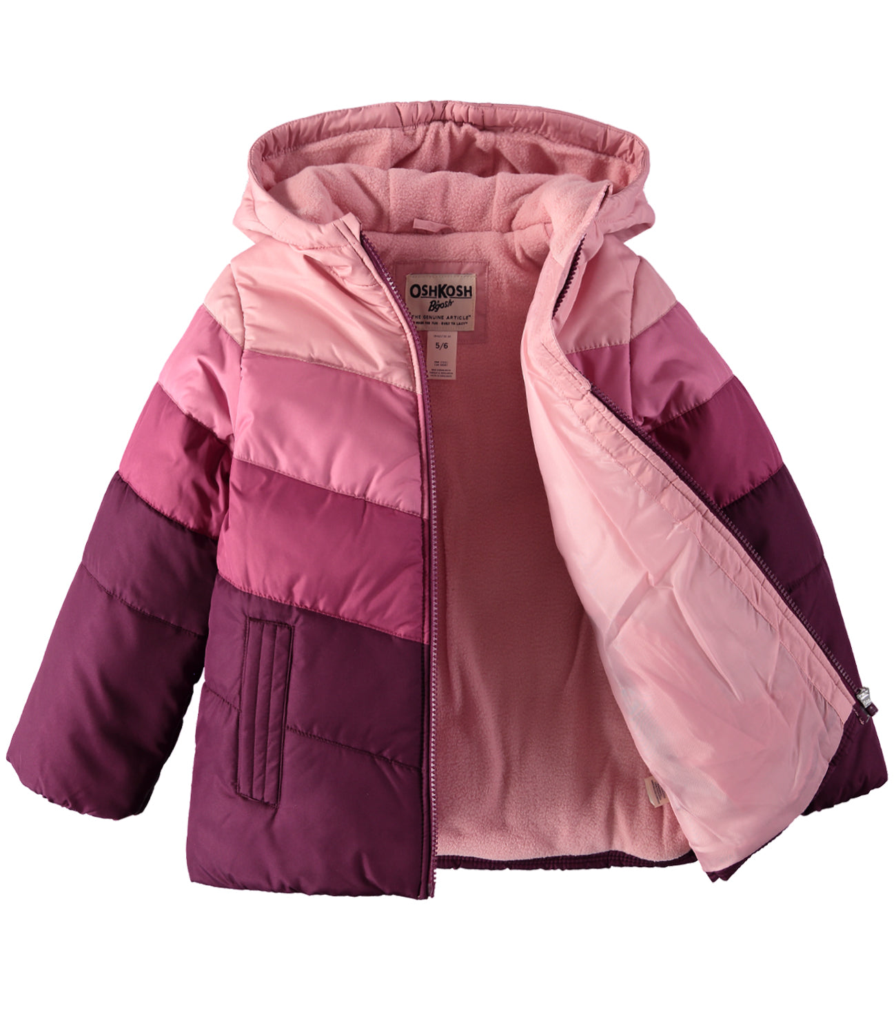 Osh Kosh Girls 2T-6X Colorblock Puffer Jacket