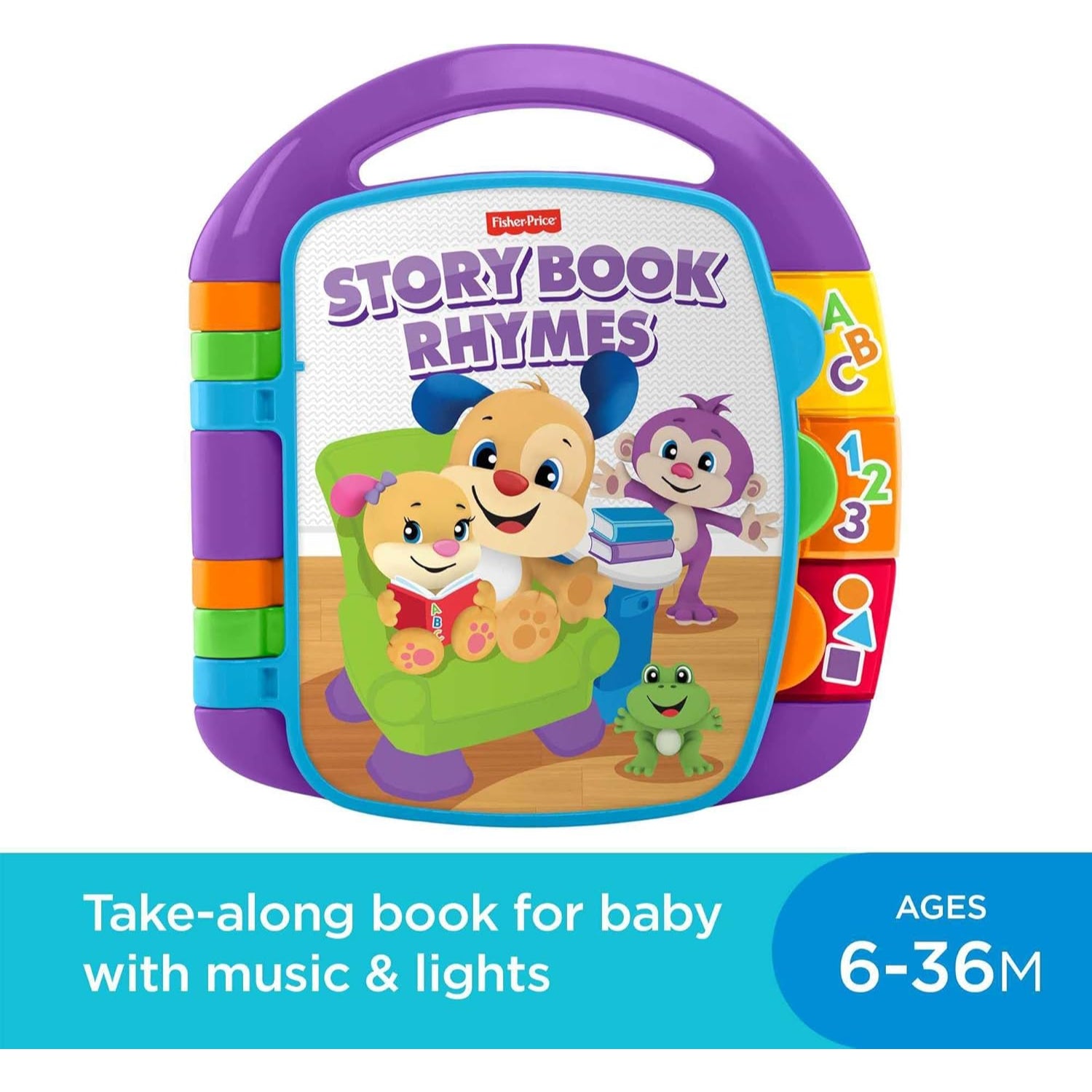 Fisher-Price Baby Learning Toy Laugh & Learn Storybook Rhymes Musical Book with Lights & Sounds