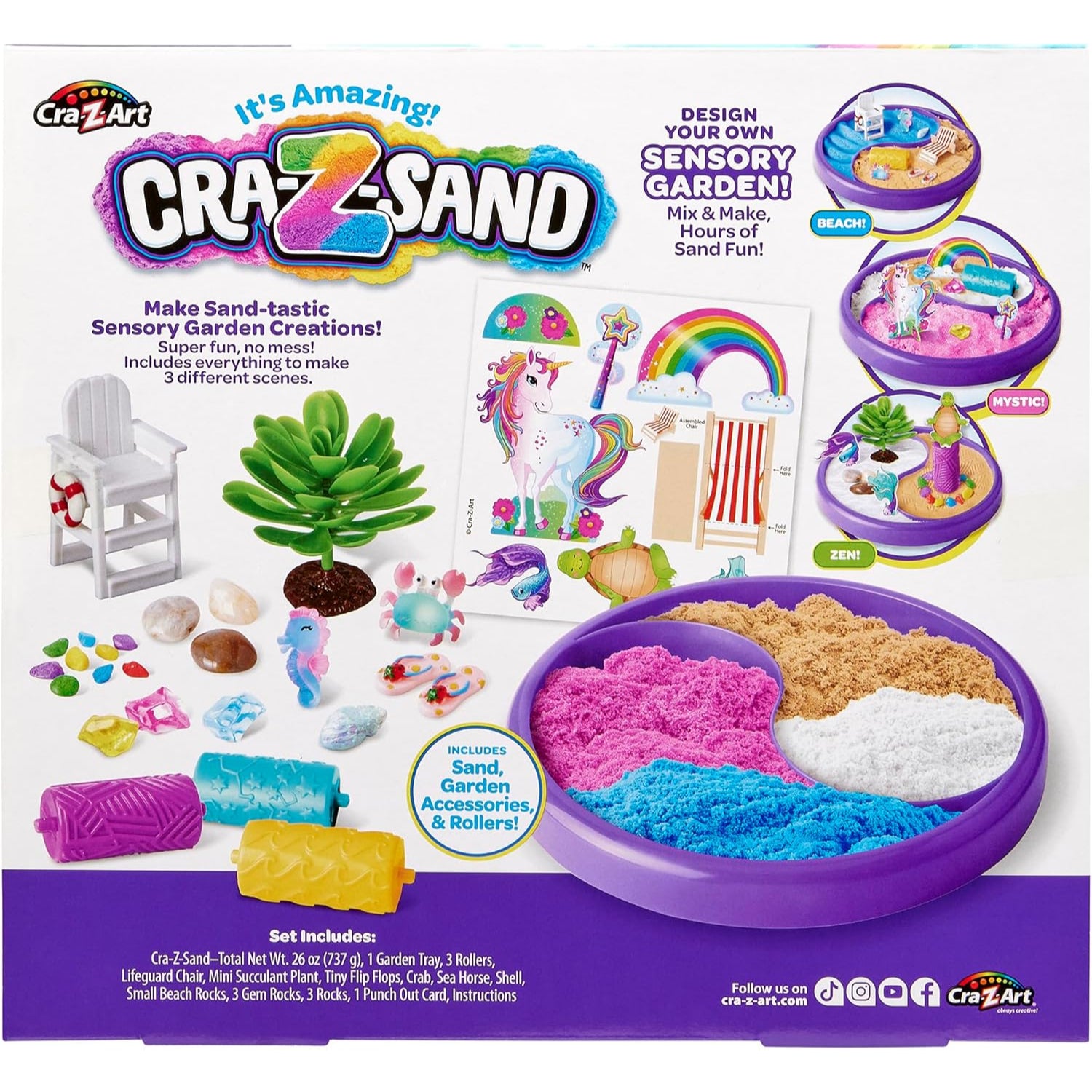 Cra Z Art ''It's Amazing'' Cra-Z-Sand Satisfying Sensory Garden including 3 Fun Scenes