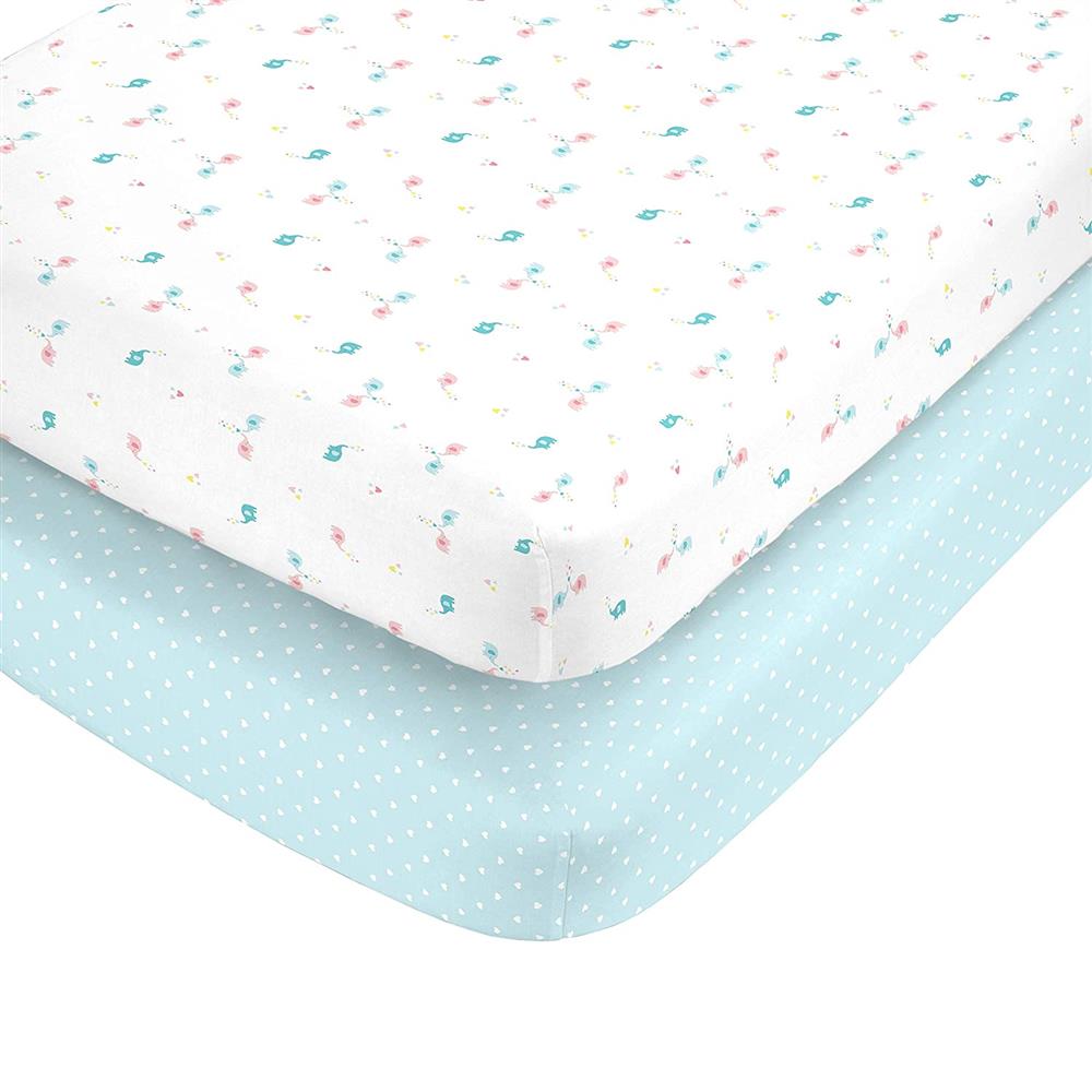 Carters 2 Piece Fitted Crib Sheets, Ellie The Elephant