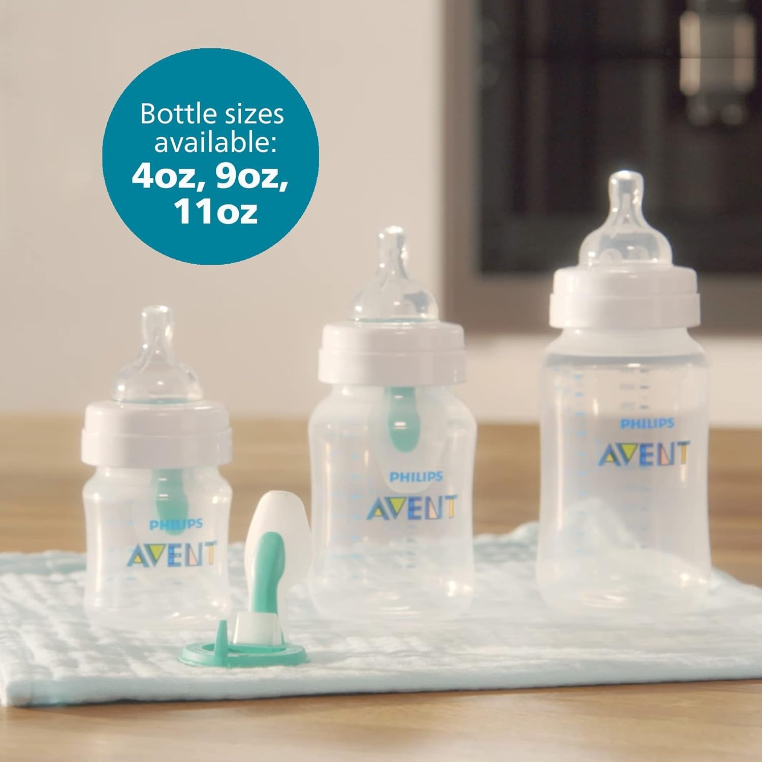 Philips Avent Anti-colic Bottle with AirFree vent, 4oz, 1pk, Clear