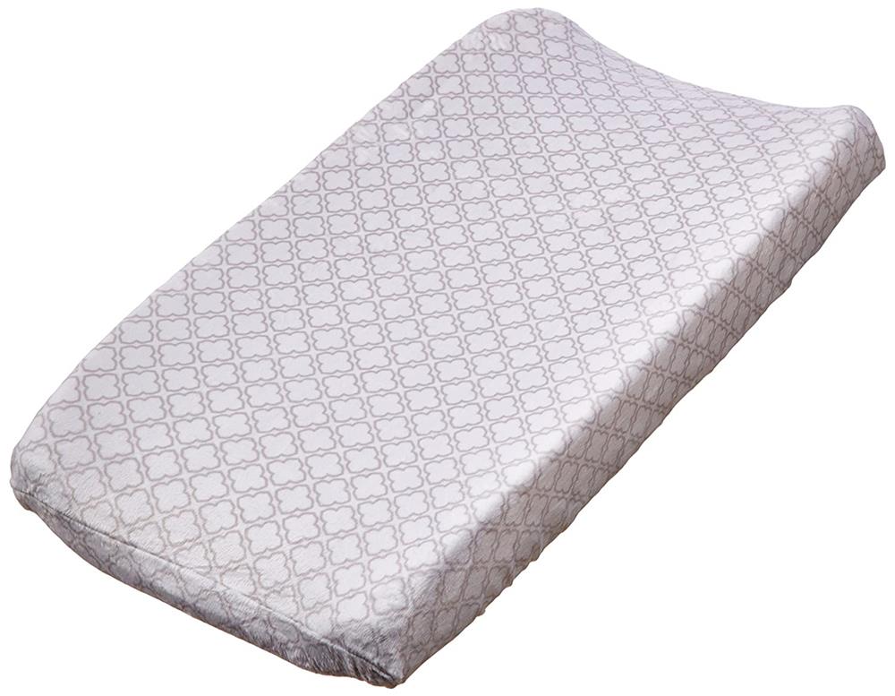 Carters Velboa Changing Pad Cover, Grey Trellis Print