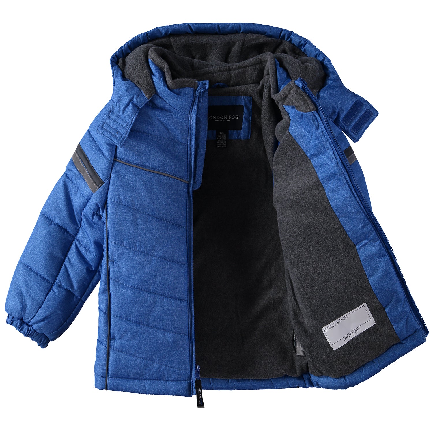 London Fog Boys 4-7 Active Puffer Jacket Winter Coat with Fleece Hat