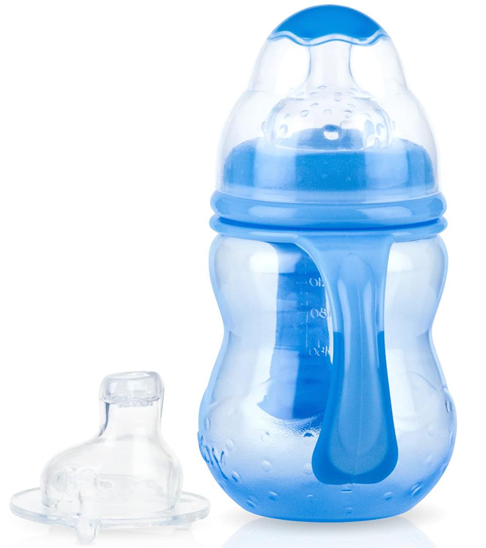 Nuby 3 Stage Wide Neck Grow With Me Nurser, 8 oz