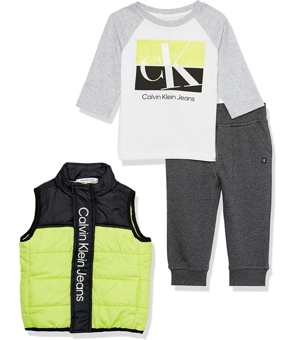 Calvin Klein Boys 12-24 Months 3-Piece Vest Jogger Set